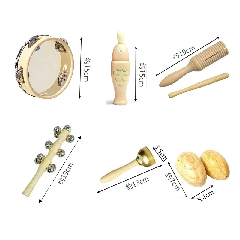 Montessori đồ chơi bằng gỗ nhạc cụ thiết lập cho trẻ em bao gồm đàn piano bàn phím Guitar Microphone làm từ nhựa