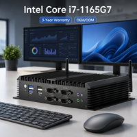 Carcasa de PC Industrial Personalizada Intel Core, 2 LAN, 6 Com, 8 USB, 2 DDR4, X86, Aluminio, Mini PC Integrado sin Ventilador