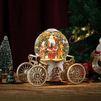 Lanterne musicale de Noël avec globe de neige, lanterne à eau scintillante LED, décoration de table de fête, cadeau