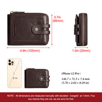 Dompet Kulit Asli HUMERPAUL untuk Pria, Dompet Kartu Kredit Anti-RFID, Dompet Clutch Kapasitas Besar dengan Kantong Koin