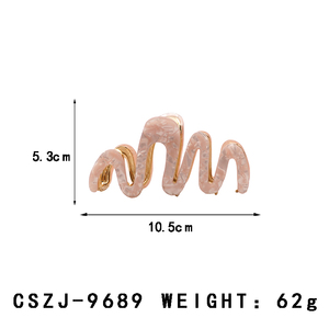 Pinces à cheveux en acétate de vague brillante de mode pour les femmes pinces élégantes de queue de cheval en métal pour les cheveux épais - Product Image 2