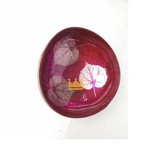 Colorful Interior Lacquer <b>Coconut</b> <b>Shell</b> Bowls Handcrafted Natural Wood Grain Bowls for Kitchen Table Setting - Product Image 4