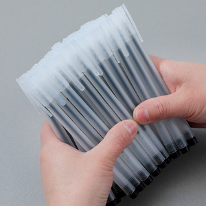 Carodi <b>White</b> Gel <b>Pen</b> 0.5mm Needle Tip Black Ink Transparent Frosted Caps Student Stationery Set - Product Image 1