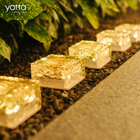 Nouveau produit IP44 utilisation de jardin brique de glace enterré sol lumières décoratives bloc de verre extérieur lumière solaire