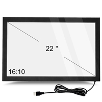 Pantalla táctil infrarroja de 22 pulgadas multitáctil de 10 puntos con controlador USB de vidrio templado gratis