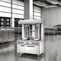 Nouvel équipement de cuisine commerciale Double Shawarma Machine à gaz avec armoire pour les industries de la restauration rapide, des restaurants et des hôtels