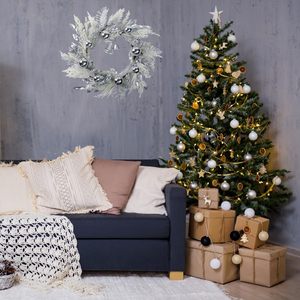 Collapsible Christmas Wreath for Front <strong>Door</strong> With Lights Artificia <strong>Reef</strong> Indoor Outdoor Decorations - Product Image 6