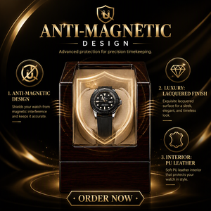 <span class=keywords><strong>Remontoir</strong></span> de <span class=keywords><strong>montre</strong></span> individuel pour montres automatiques, boîte de luxe laquée piano avec lumière LED bleue, moteur <span class=keywords><strong>silencieux</strong></span>, affichage anti-magnétique - Product Image 2