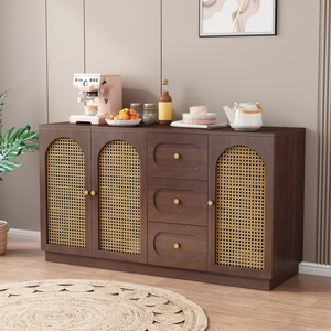 Gabinete de almacenamiento de esquina lateral de madera maciza de lujo moderno, <span class=keywords><strong>aparador</strong></span> de comedor de cocina montado en la pared con puertas y cajones - Product Image 5