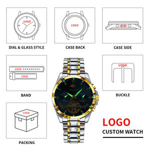 Montre <span class=keywords><strong>de</strong></span> luxe pour homme, automatique, mécanique, tourbillon, acier inoxydable, étanche 5 BAR, sport, phase lunaire, mouvement Hangzhou - Product Image 3