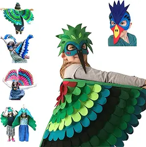 Накидка и маска для лица, костюм для косплея, наряд, подарки, Детский костюм с крыльями бабочки, птичьими крыльями, Детский костюм с маской для лица