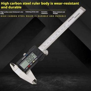 ANDUUK Kaliper Digital Elektronik 150mm Komposit Serat Karbon Alat Ukur Mikrometer Baja Tahan Karat Penggaris Digital - Product Image 5
