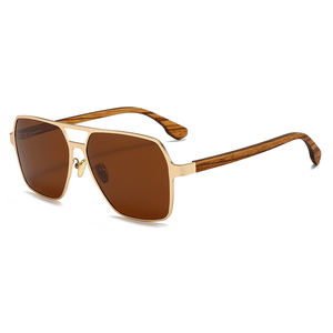 Fashion TAC Polarized Unisex Full Rim <b>Square</b> Stainless Frame Wooded Temple <b>Sunglasses</b> Model 8815 China Zhejiang Made Opp Bag - Product Image 5