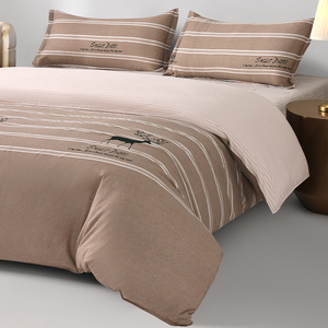 Microfibra 4 peças de cama conjunto 100% poliéster escovado estilo moderno impresso Eco All-Season personalizável leve suave - Product Image 1