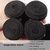 Extensiones de Cabello Humano Natural de 15 Pulgadas, Ondulado, Cabello Virgen Vietnamita, Tejido Rápido, Doble Trama, Completo y Grueso, Negro Natural