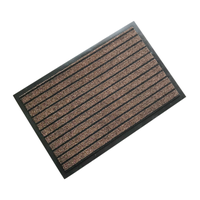 Tapis de porte moderne en jacquard à sept rayures, en polyester, avec support en PVC antidérapant, absorbant l'eau, adapté aux animaux domestiques, lavable, pour la maison