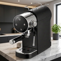 Machine à expresso électrique semi-automatique Home Barista, 120V, prise US, 15 bars, commande tactile, cafetière rétro, mousseur à lait