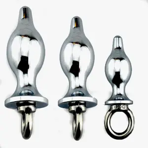 Heißer Verkauf Anal Sexspielzeug Metall Anal Plug Edelstahl Butt Plug mit Ring Pull für Erwachsene