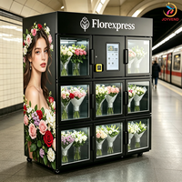 Distributeur automatique de fleurs JOYVEND, directement de l'usine, 24h/24, 7j/7, réfrigérateur multi-zones de température, capacité de 8 pièces, garantie 1 an, contrôle par IA