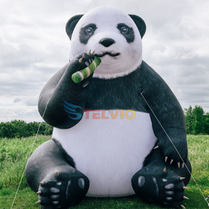 Panda gonfiabile modello 4m/6m di altezza Panda gonfiabile con bambù per il negozio e la decorazione della parata - Product Image 1
