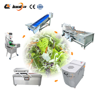 Commerciële salade-wasmachine, salade-snijmachine, industriële sla-was- en drooglijn