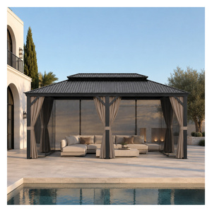 Pergola <span class=keywords><strong>de</strong></span> <span class=keywords><strong>jardin</strong></span> en métal avec double toit, <span class=keywords><strong>abri</strong></span> <span class=keywords><strong>de</strong></span> <span class=keywords><strong>jardin</strong></span> en métal, pergola métallique couverte - Product Image 1