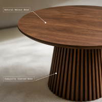Table à manger contemporaine sur piétement, design de base cannelé, plateau extensible pour la décoration de salle à manger, très vendue, succès commercial