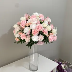 ロマンチックなローズポマンダーピンクの花ビリーボールキスフラワーフォームボール結婚式のセンターピースの装飾