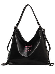 Sac Rétro Décontracté Grande Capacité Argenté Nouvelle Tendance Sac Bandoulière Sac Seau à Épaule Unique Sac à Dos Double Épaule - Product Image 6