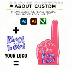 Guantes con Logotipo de Diseño Personalizado, Grandes, para Promociones, Fiestas, Estadios, Animación, Dedos de Espuma Multicolores - Product Image 2