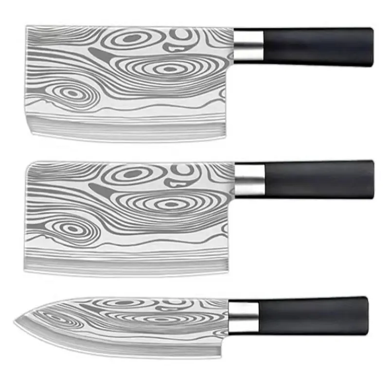 Stainless steel eight-piece kitchen knife Gift set Slicing knife laser grain cutter set