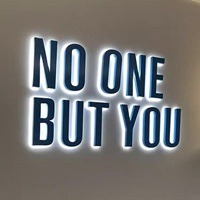 Enseignes d'intérieur personnalisées : Lettres lumineuses 3D en métal rétroéclairées par LED pour boutiques de cosmétiques et collections