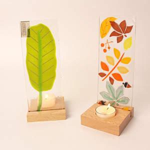 Ornement en verre fusionné artisanal, sculpture en verre faite à la main avec base en bois pour la maison ou comme cadeau - Product Image 6