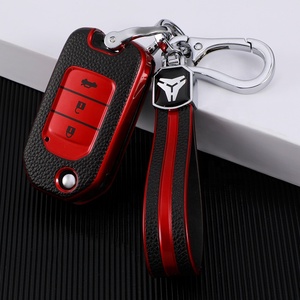 Housse de clé de voiture en cuir TPU avec <span class=keywords><strong>porte</strong></span>-clés pour <span class=keywords><strong>Honda</strong></span> Accord <span class=keywords><strong>Civic</strong></span> Passport Pilot Odyssey Ridgeline HRV CRV accessoires de voiture - Product Image 2