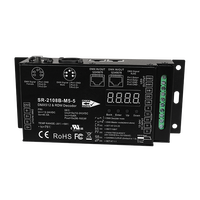 Decodificador Sunricher 5CH RDM DMX512 con Pantalla Digital, Resolución de Salida PWM Ajustable de 8, 16 bits, 500HZ, 35KHZ, SR-2108B-M5-5