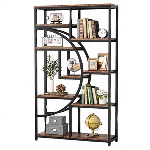 Étagère industrielle en métal, style antique, autoportante, haute, pliable, à 1 niveau, pour rangement et organisation, mobilier de maison spacieux pour salon - Product Image 2