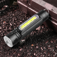 T6 Lampu Kemah Mini Led Isi Ulang Daya, Lampu Kemah 18650 Portabel, Senter COB Tahan Air, Lampu Kemah dengan Magnet Ekor