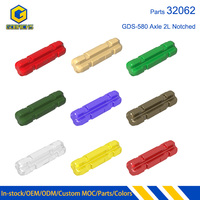Bloques de Construcción de Plástico ABS Gobricks GDS-580, Piezas de Bloques de Construcción LDD 32062, EJE CRUZADO DE 2M CON RUNQUE - 1x2 2 #   Eje Limitador 15.5