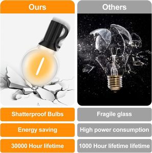 Guirlande lumineuse LED extérieure S14 A60 IP65 étanche pour Noël, longueur personnalisable, pour camping, patio, café - Product Image 2