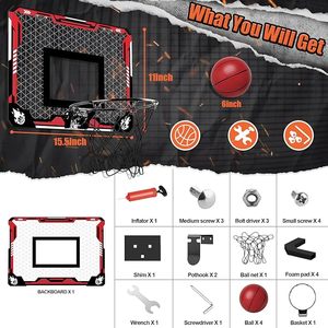 Mini panier de basket-<span class=keywords><strong>ball</strong></span> intérieur pour enfants avec 4 balles pliable sur la porte ventilateur panneau arrière jouets de jeu en plein air - Product Image 5