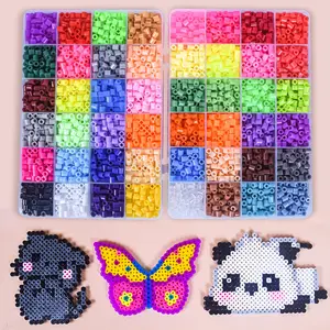 48 colori 4800 pezzi nuovo creativo 5mm Hama fusibile perline kit per bambini educativi fai da te Perler perline kit giocattolo