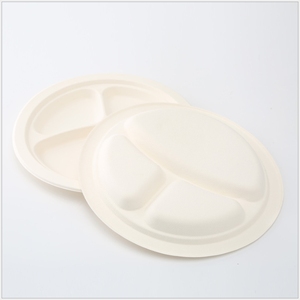 <span class=keywords><strong>Vaisselle</strong></span> jetable 100% biodégradables et écologiques, assiettes à usage unique en Fiber de sucre, 2/ 3 compartiments - Product Image 4
