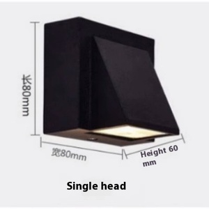 Lámpara de pared LED <span class=keywords><strong>para</strong></span> exteriores ABS cuadrada Simple de doble cabeza impermeable <span class=keywords><strong>para</strong></span> jardín balcón terraza entrada pared Exterior Patio - Product Image 6