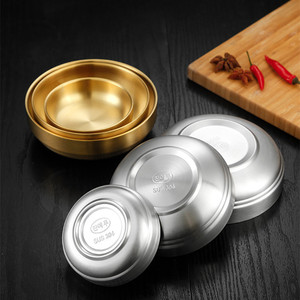 Plato pequeño de acero inoxidable 304, plato de inmersión <span class=keywords><strong>coreano</strong></span> de Kimchi dorado, para barbacoa y <span class=keywords><strong>restaurante</strong></span> - Product Image 4