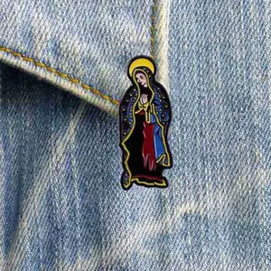 Brosche Virgen De Guadalupe Abzeichen Stifte für Rucksäcke Katholische Christliche Jungfrau Maria Schmuck Geschenk Benutzer definierte Jungfrau Maria Emaille Pin