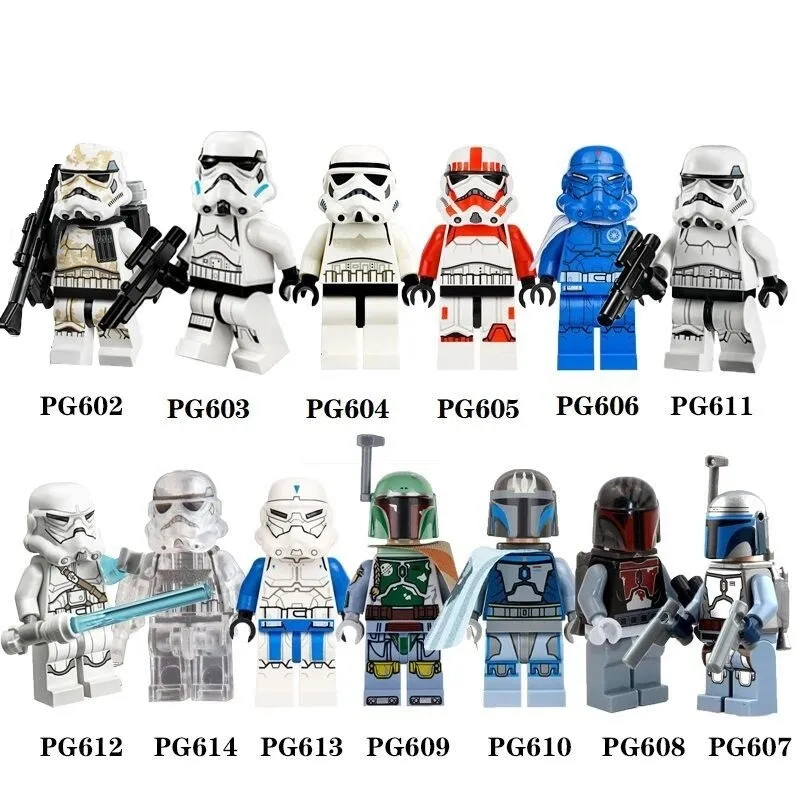 Desert Stormtrooper Clone Trooper Transparent Star Soldier Mini Building Block Kids Classic Model Bricks For Toys Figures