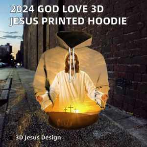 Sudadera con Capucha Estampada Digitalmente con Diseño de Jesús, Ecológica, para Hombre, Informal, Divertida, a la Moda, Talla Grande, 2024 - Product Image 2