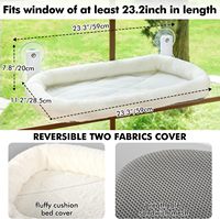 Lit en molleton de vente chaude avec hamac de fenêtre de chat pliable et solide en acier inoxydable pour mur avec 4 ventouses solides