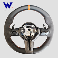 Volant en cuir de daim et fibre de carbone sèche pour BMW (modèles F10, F20, F30, F32, F36, F80, F82, F31, E92, E90, X6, E71, X5, E70, M5, M6, M3, M4) - Vente en gros