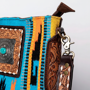 Manta de sillín de grano superior de cuero de lujo de alta calidad, diseño azteca, bandolera occidental, bolso con flecos, borla, bolsos para niñas - Product Image 1